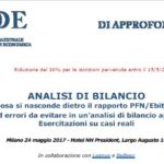 Analisi di bilancio, tutti i trucchi per non prendere abbagli su pfn ed ebitda. Seminario il 24 maggio