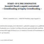 Startup e pmi innovative, incentivi fiscali e aspetti contrattuali. Seminario il 7 novembre