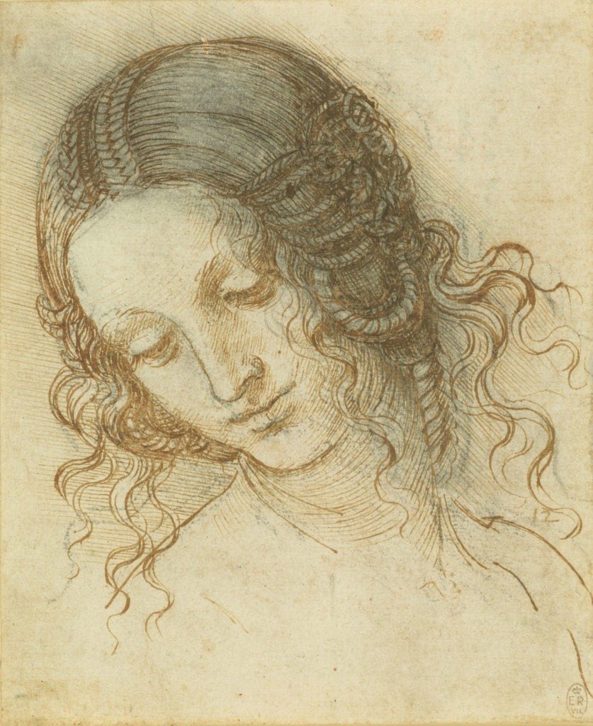 Walker Art Gallery, Liverpool Leonardo da Vinci, The head of Leda, c.1505-8, black chalk, pen and ink Royal Collection Trust / Â© Her Majesty Queen Elizabeth II 2018 For single use only in connection with the 'Leonardo da Vinci: A Life in Drawing' exhibitions, which will open simultaneously at 12 museums and galleries across the UK in February 2019, followed by two further exhibitions at The Queen's Galleries in London and Edinburgh. Not to be archived or sold on.