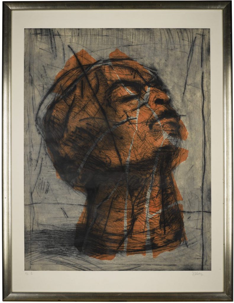 William Kentridge Head (Orange)  £30,000-50,000 Copyright The Artist