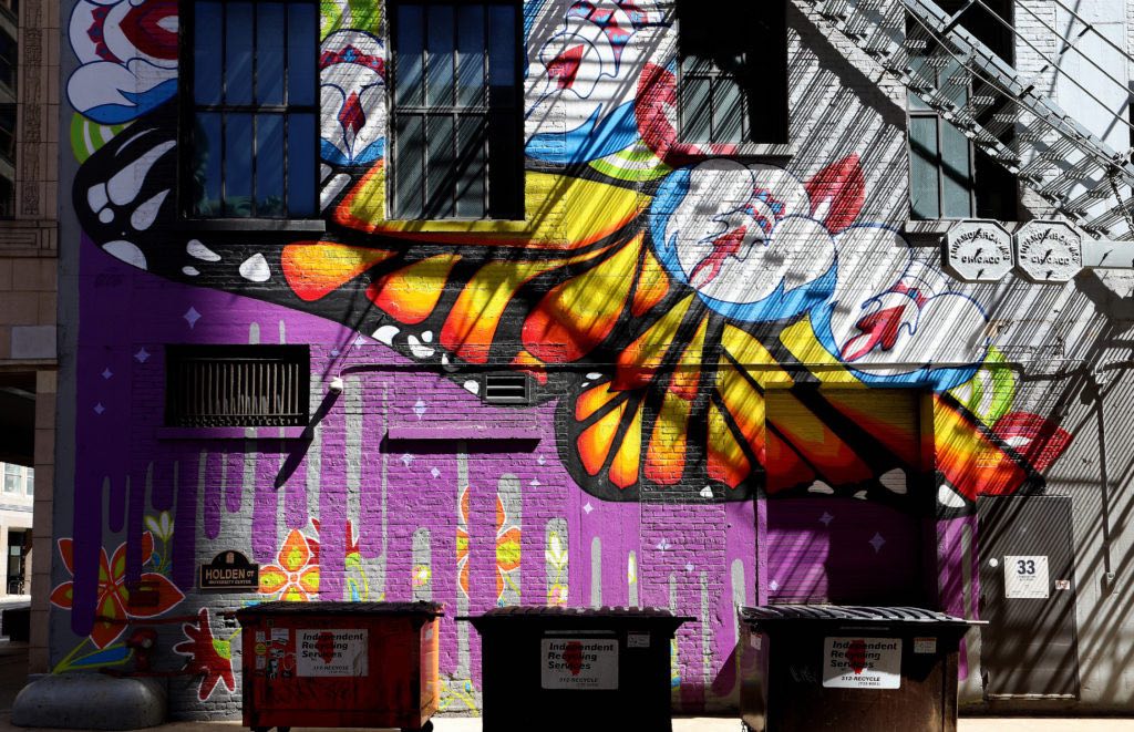 CHICAGO - April 13:  Gloria 'Gloe One' Talamantes' 'La Magia De Luzia' mural, part of the Wabash Arts Corridor is displayed downtown in Chicago, Illinois on April 13, 2019.  MANDATORY MENTION OF THE ARTIST UPON PUBLICATION - RESTRICTED TO EDITORIAL USE.  (Photo By Raymond Boyd/Getty Images)