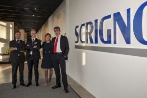 Il Management Team Scrigno. Da destra, Stefano Frazza (CFO), Maddalena Marchesini (CEO), Francesco Bigoni (CMO), Umberto Gobbi (COO).