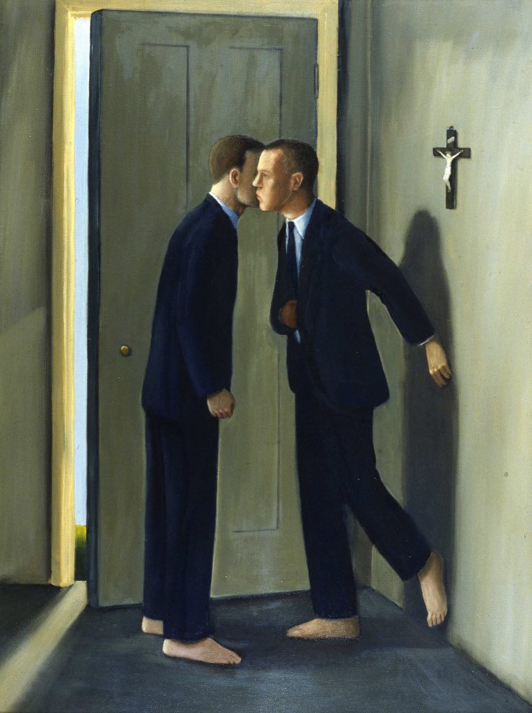 John Kirby, The Kiss, 1990, olio su tela, cm 122x91,5