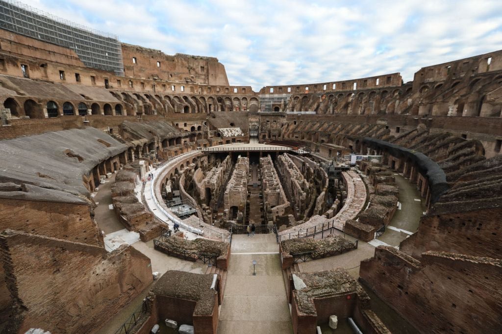 Il Colosseo a Roma, Italia. Foto di Cheng Tingting - Xinhua tramite Getty Images.