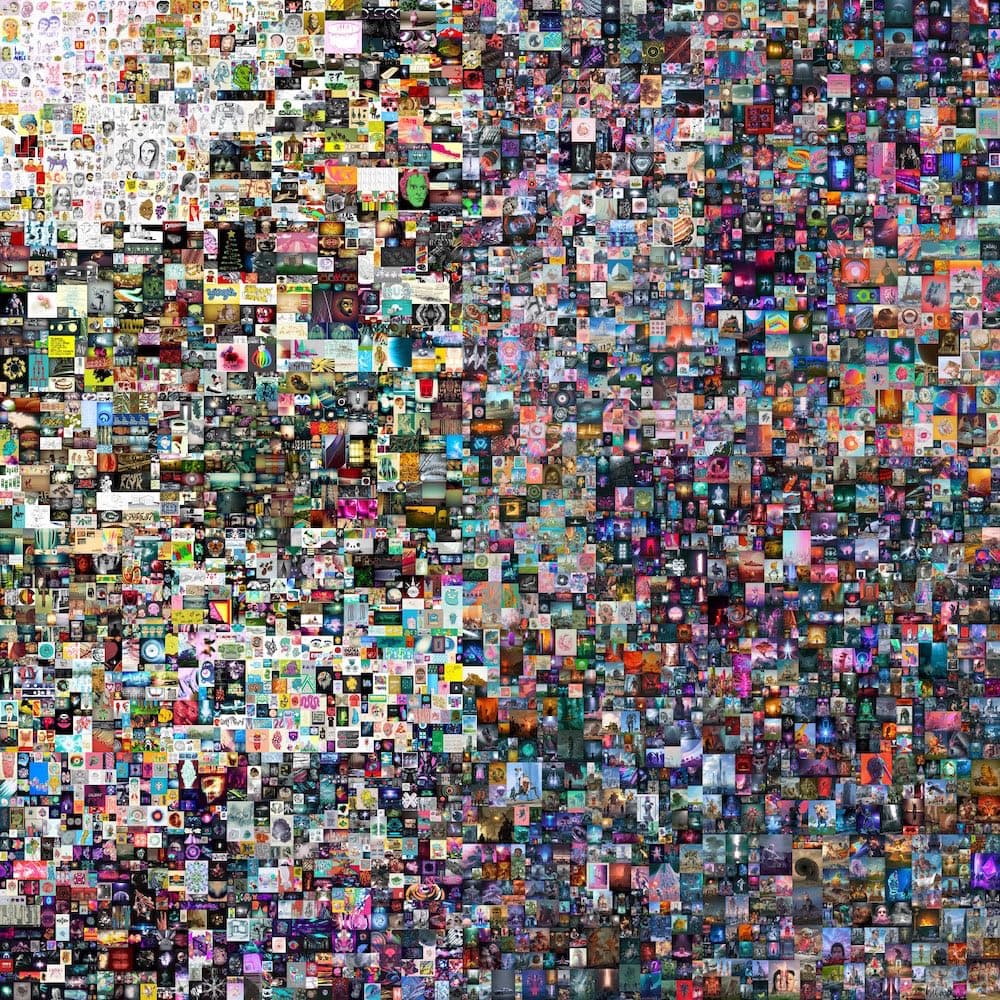 Beeple, Everydays - The First 5000 Days NFT, 21.069 pixel x 21.069 pixel (316.939.910 byte). Immagine per gentile concessione dell'artista e di Christie's.