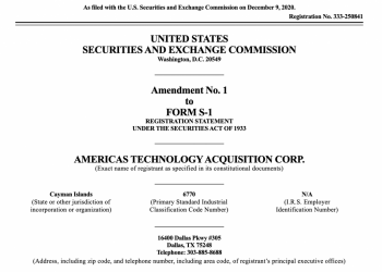 Giacometti, Recchi e Pontonio quotano Americas Technology Acquisition Corp, la loro seconda Spac negli Usa. Che raccoglie 115 mln $