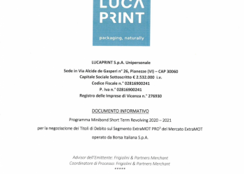 Lucaprint quota all’ExtraMot il suo terzo minibond short term, che ha raccolto un mln euro su Fundera