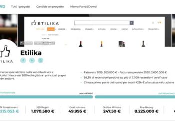 L’ecommerce di vini e alcolici Etilika incassa 1,07 mln euro in equity crowdfunding su Mamacrowd