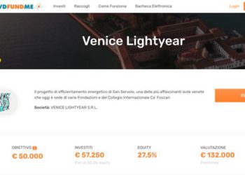 In overfunding la campagna di Venice LightYear. Sottoscrive anche l’incubatore Techinnova
