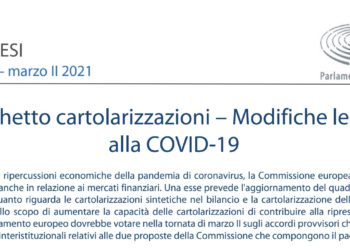 Cartolarizzazioni, ecco le nuove norme Ue sulle cartolarizzazioni sintetiche e di crediti deteriorati