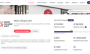 La galleria d’arte MonShareArt lancia equity crowdfunding su BackToWork