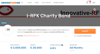 La holding industriale i-RFK lancia un charity bond su CrowdFundMe