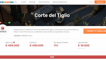 CrowdFundMe raccoglie 400 mila euro con la sua prima campagna di crowdfunding immobiliare buy to sell