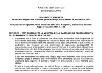 Dal governo, test pratico e check list per gli imprenditori che devono affrontare crisi e risanamento d’impresa