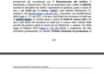 Altri 2 mld euro per il venture capital in un emendamento al DL Infrastrutture. Cipolletta (AIFI), bene ma intervento simile anche per private equity e private debt
