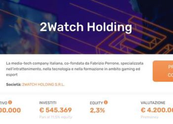 Gli e-sport di 2Watch chiudono round da 1,3 mln. Di cui 545k euro in equity crowdfunding. Tra gli investitori Chiellini e Fisichella