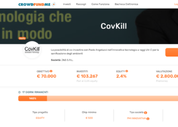 Il business angel Angelucci investe circa 350 mila euro nell’equity crowdfunding di CovKill. Che va in overfunding
