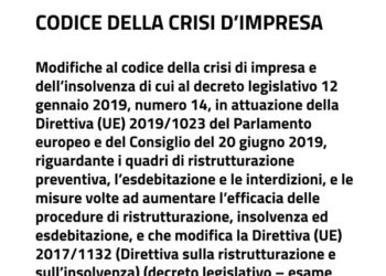 Crisi d’impresa, il decreto correttivo varato in esame preliminare dal governo, elimina formalmente procedure di allerta e composizione assistita. Sostituite dalla composizione negoziata
