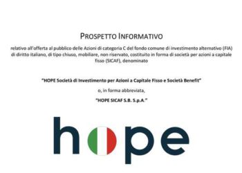 Al via l’ipo di HOPE Sicaf, che punta a 250 mln euro. L’offerta si chiude l’11 ottobre