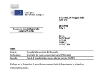 Eltif, il Consiglio Ue pubblica la sua posizione sulla revisione del Regolamento europeo. Ora tocca al Parlamento