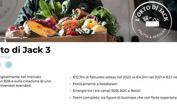 L’Orto di Jack apre nuovo round da 4 mln euro. Arriverà così a un totale di 13,5 mln raccolti dal lancio