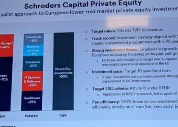 Schroders punta sul private capital. In arrivo a inizio 2023 un Eltif di private equity con focus su pmi europee