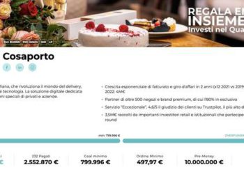 Cosaporto incassa round da 5 mln euro, di cui 2,7 mln su Mamacrowd. Un mln arriva dal fondo AliCrowd II