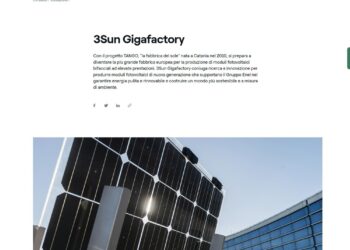 3Sun (Enel Green Power) ottiene da UniCredit project financing da 560 mln euro per sviluppare la più grande gigafactory italiana di pannelli solari