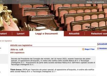 Il governo esercita il Golden Power e blocca la vendita all’olandese Nebius di Tecnologia Intelligente, newco di Marco Carrai