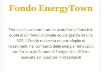 P&G sgr e UpsideTown lanciano il fondo sulle rinnovabili Energy Town