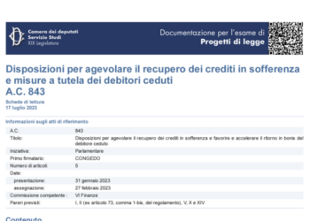 Breaking news – Crediti deteriorati, tutte le proposte di legge ai raggi X.  Ecco i punti sui quali si dovrà lavorare