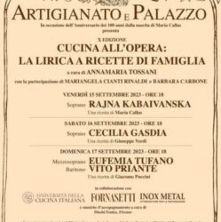 A Firenze, presso il Palazzo Corsini, X Edizione di Ricette di Famiglia dedicata all’Opera lirica