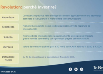 To Be, startup che progetta e sviluppa soluzioni LiFi & IoT dedicate, supera l’obiettivo dei 900 mila euro su Mamacrowd. Presenti anche Azimut e Cdp