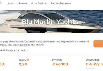 BMY-Blu Martin Yachts (Mediterranean Phoenix): parte la campagna di equity crowdfunding, nuovi investitori fino al 16,2% del capitale. La raccolta si chiuderà a fine marzo