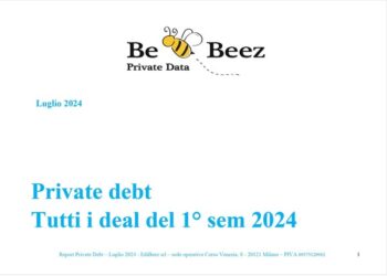 Private Debt, il mercato supera i 16,9 mld euro in sei mesi. Trainato da finanziamenti e rifinanziamenti di LBO. Il report di BeBeez