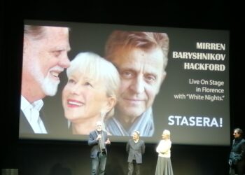 “Il Sole a Mezzanotte” quarant’anni dopo. Proiezione speciale al Teatro Niccolini a Firenze con i protagonisti, Helen Mirren e Michail Baryšnikov, e il regista Taylor Hackford in sala