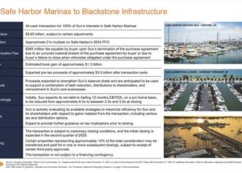 Blackstone scommette sui porti turistici e compra Safe Harbor Marinas da Sun Communities. Deal da 5,65 mld $