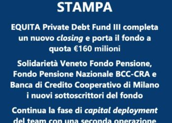 Il terzo fondo di private debt di Equita Capital sgr annuncia un nuovo closing a 160 mln di euro, e punta sulla Germania